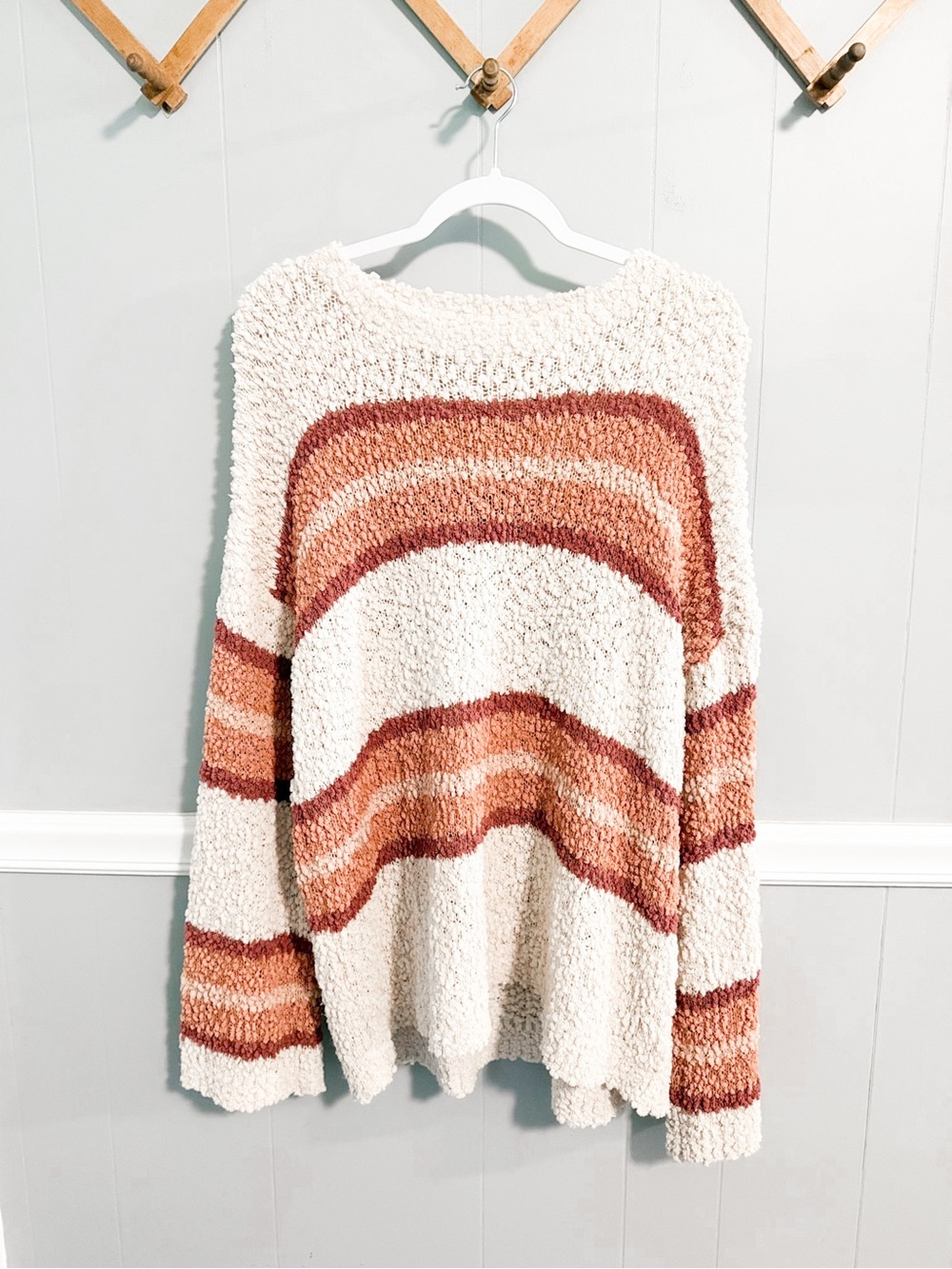Listicle Striped Popcorn Sweater
